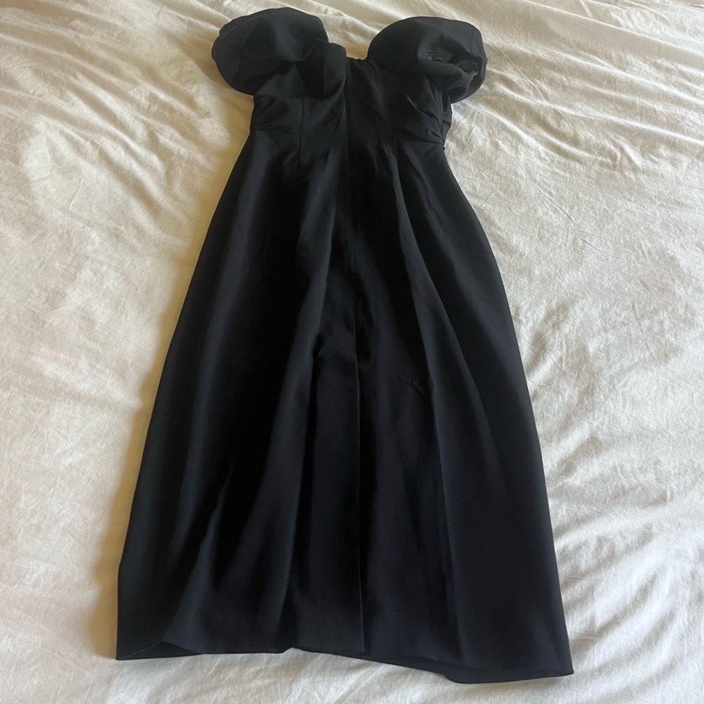 A.L.C. Nora Puff Sleeve Off Shoulder Midi Dress Black - Picture 6 of 7